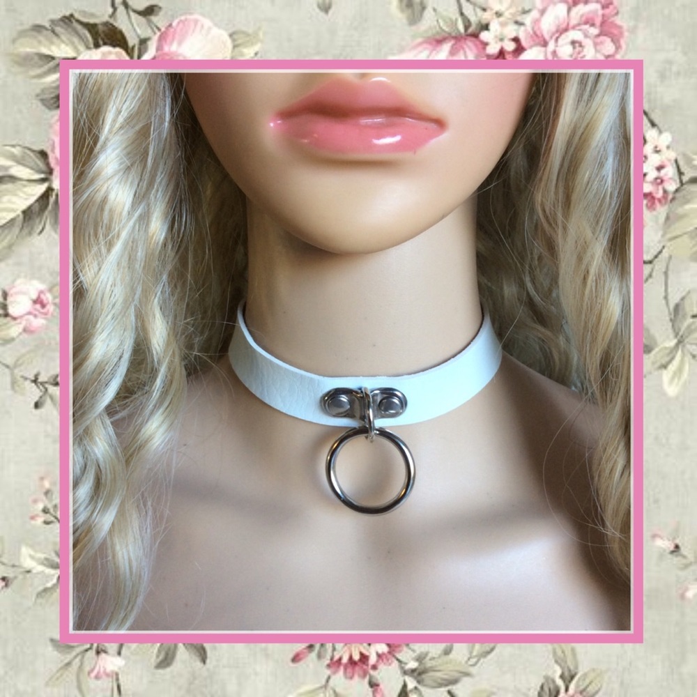 🎀 CHOKER NECKLACE COLLAR RING CIRCLE LEATHER EMO GOTH COSPLAY DOLLS KILL CAT
